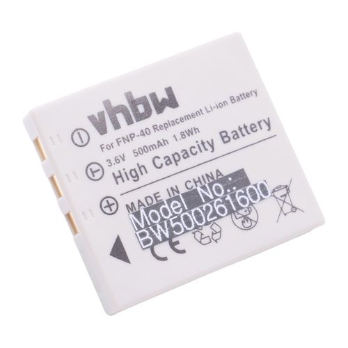 vhbw batterie compatible avec Fuji / Fujifilm FinePix F710, F610, F810, F818, J50, V10, Z1, Z2, Z3 appareil photo APRN (500mAh, 3,6V, Li-Ion)