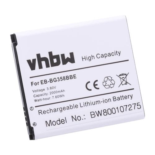 Batterie Li-Ion Vhbw 2000mah (3.7v) Pour Portable, Smartphone Samsung Galaxy Core Prime, Duos, Sm-G3606, Sm-G3608 Remplace: Eb-Bg358bbc, Eb-Bg358bbe.