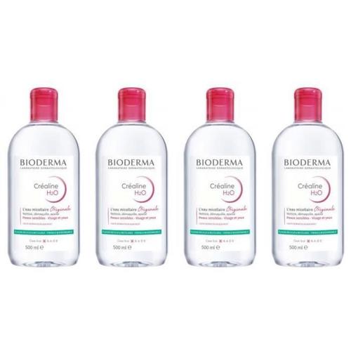 Bioderma Créaline H2o L'eau Micellaire Originale Lot De 4 X 500 Ml 