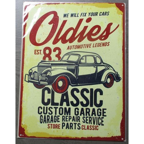 Plaque Oldies Automotive Legends Hot Rod 40x30cm Imitation Ancienne Tole Pub Garage Metal