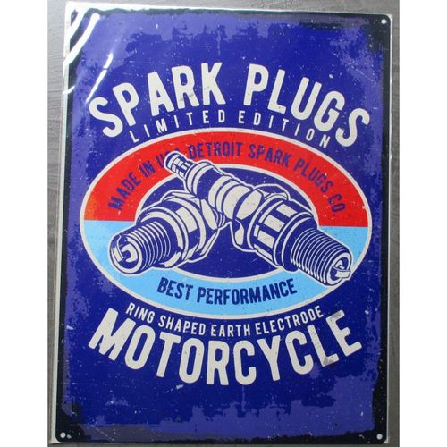 Plaque Spark Plugs Limited Edition Motorcycle 40x30cm Imitation Ancienne Tole Pub Garage Metal