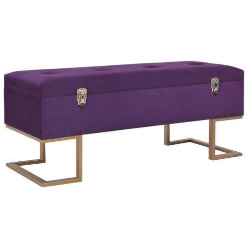 Banc Avec Compartiment De Rangement 105 Cm Violet Velours
