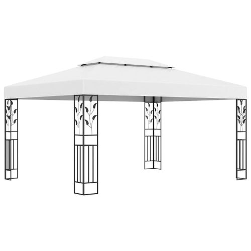 Vidaxl Tonnelle Avec Double Toit 3x4 M Blanc