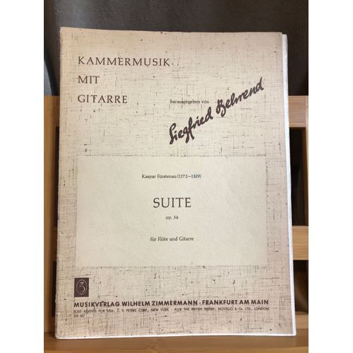 K. Fürstenau Suite Pour Flûte Et Guitare Opus 34 Partition Éd. Zimmermann