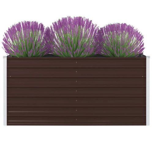 Jardinière 160 X 80 X 45 Cm Acier Galvanisé Marron