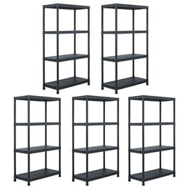 Étagères De Rangement 5 Pcs Noir 60x30x138 Cm Plastique
