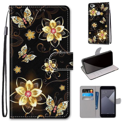 Xiaomi Redmi Note 5a Coque, Saturcase Beau Pu Cuir Magnétique Flip Portefeuille Support Porte-Carte Dragonne Protecteur Coque Housse Étui Pour Xiaomi Redmi Note 5a (Dk-2)