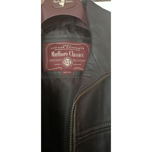 Parka Homme Marlboro Classics Cuir Marron Taille M