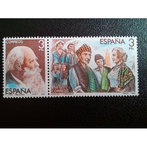 Timbre Espagne Yt 2279-2280 Maîtres De La 'zarzuela' 1982 ( 020604 1 )