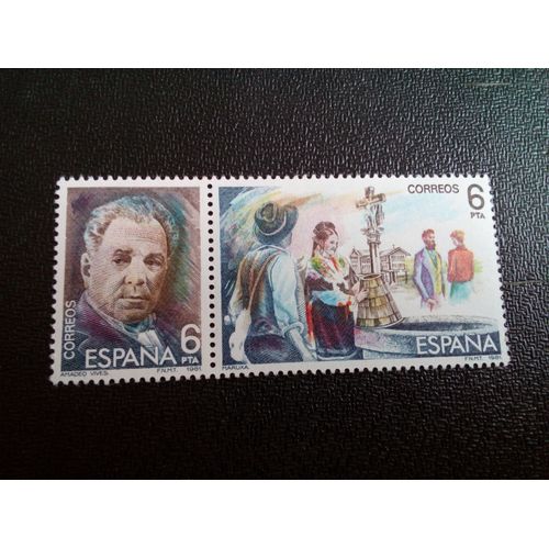 Timbre Espagne Yt 2281-2282 Maîtres De La 'zarzuela' 1982 ( 020604 1 )