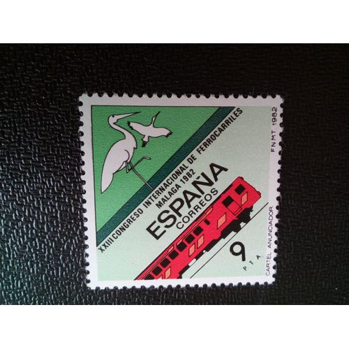 Timbre Espagne Yt 2292 Affiche Du Congrès Ferroviaire 1982 ( 020604 1 )