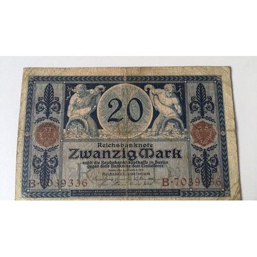 Billets Allemagne 20 Mark 1915