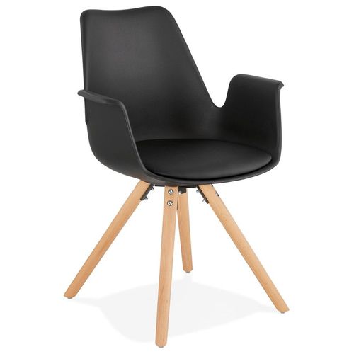 Chaise Avec Accoudoirs 'zalik' Noire Style Scandinave