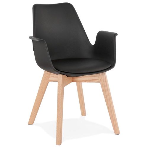 Chaise Avec Accoudoirs 'mistral' Noire Style Scandinave