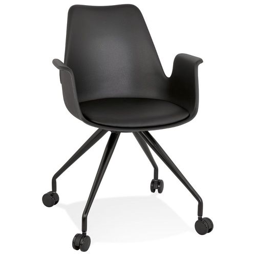 Chaise De Bureau Avec Accoudoirs 'split' Noire Sur Roulettes