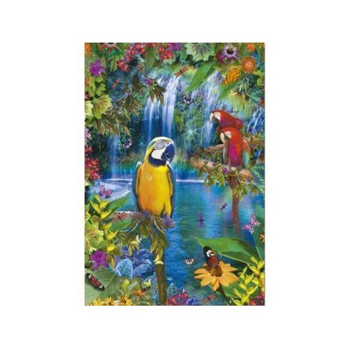 Puzzle 500 Pieces Perroquets Au Bord De La Rivière Dans La Foret Tropicale - Educa Collection Animaux Oiseaux