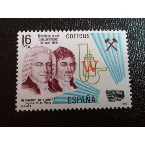 Timbre Espagne Yt 2332 Découverte Du Tungstène 1983 ( 020604 1 )