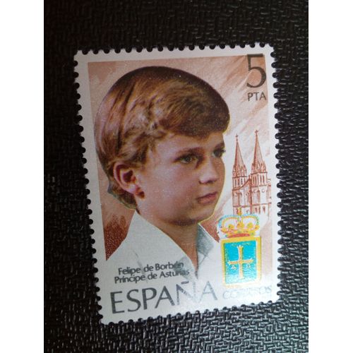 Timbre Espagne Yt 2094 Prince Héritier Philippe De Borbón. Prince Des Asturies 1977 ( 020604 1 )