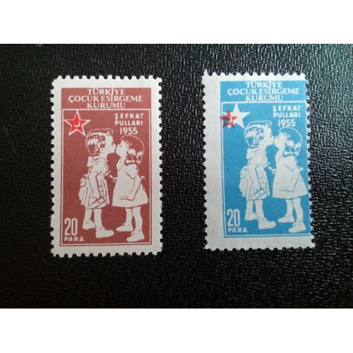 Timbre Turquie Yt B 186 - 187 Société Pour La Protection Des Enfants, 1955 ( 020604 )