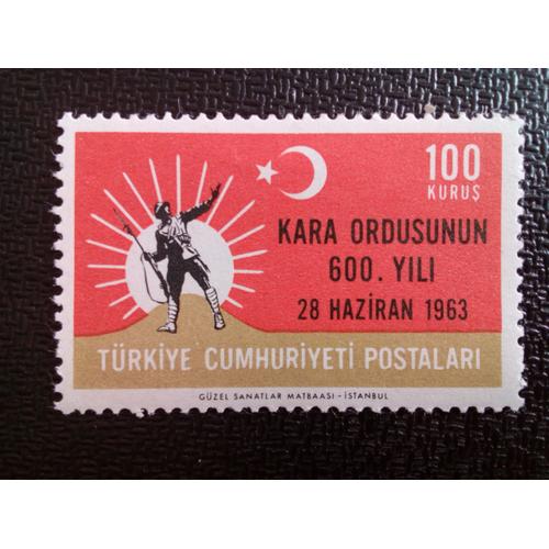 Timbre Turquie Yt 1660 Soldat Et Soleil Levant 1963 ( 020604 )