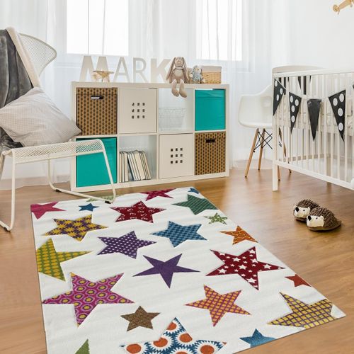 Tapis Enfant 60x110 Rectangle Tissé Crème Lyn8 Igalar