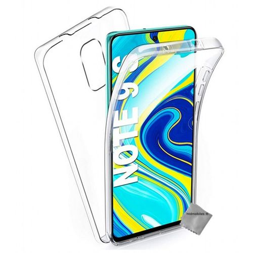 Housse Etui Coque Silicone Gel 360 Integrale Xiaomi Redmi Note 9 Pro + Film Ecran - Transparent
