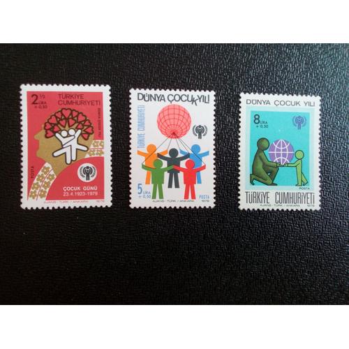 Timbre Turquie M I 2474 - 75 - 76 Séries: Année Internationale De L'enfant 1979 ( 020604 )