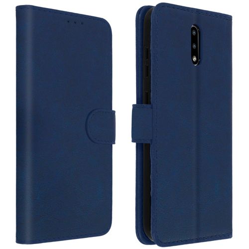 Étui Pour Nokia 2.3 Clapet Portefeuille Fonction Support Vidéo Bleu Nuit