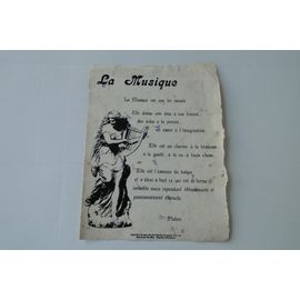 Affiche La Musique Texte De Platon Imprime A La Main Feuille A Feuille Sur Papier
