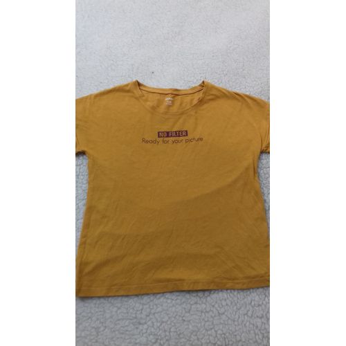 Tee Shirt Manches Courtes Moutarde Kiabi 12 Ans