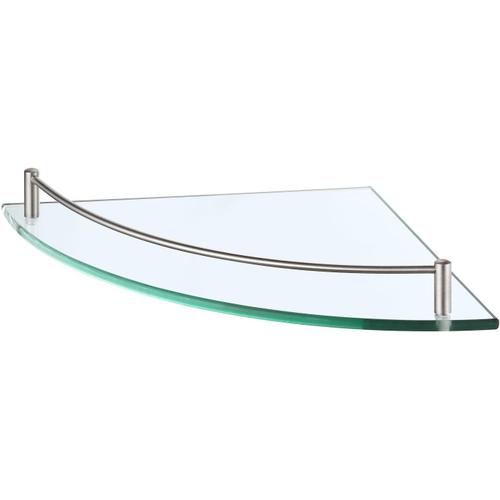 Étagère En Verre Étagère De Salle De Bain Murale Verre Trempé Tablette Douche D'angle Acier Inoxydable Sus304 Brossé, Bgs2101a-2