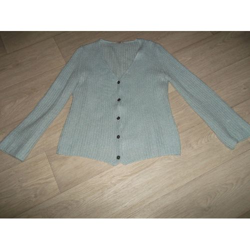Gilet Leone Bleu Ciel 30% Mohair Taille 40/L/3 Tbe