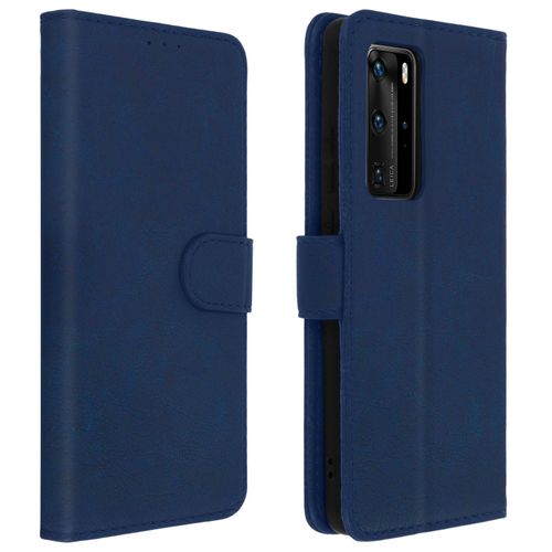 Étui Pour Huawei P40 Pro Clapet Portefeuille Fonction Support Vidéo Bleu Nuit
