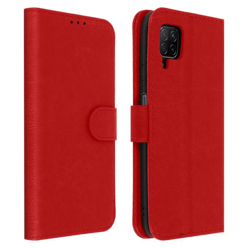 Étui Huawei P40 Lite Housse Intégrale Porte-Cartes Fonction Support Rouge