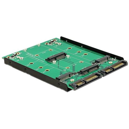 Delock Converter 2 x SATA 22 pin > Dualport 2 x M.2 / 2 x mSATA - Contrôleur de stockage - mSATA, M.2 - M.2 Card / mSATA - SATA 6Gb/s