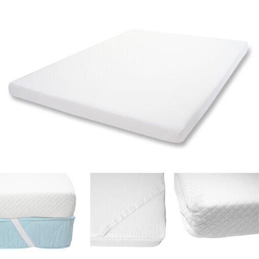 10cm Surmatelas en mousse Ă froid HWC-E63, Couvre-matelas, housse de matelas 180x200cm