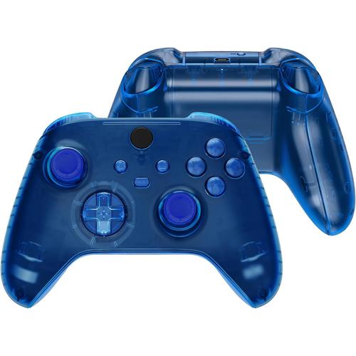 Coque De Remplacement Avec Bouton Complet Pour Xbox Series X/S, Coque Avant Arrière Avec Bouton Customisé Pour Xbox Series X/S Manette, Transparent Bleu