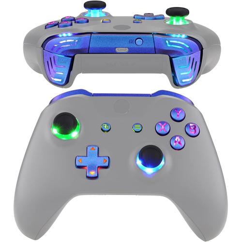 Bouton Led De Remplacement Pour Xbox One X/S Manette, Dtfs Led Kit 2.0 Pour Xbox One X/S Manette, Boutons Lumineux 7 Couleurs 9 Modes, Manette Non Inclus, Symbole Classique Violet Bleu