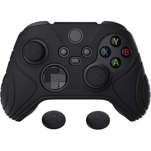 Playvital Skin Cover Antidérapante Pour Xbox Series X S,Housse De Protection Pour Xbox Series S X,Housse Coques En Silicone Avec Thumb Grips Caps-Noir(Édition Samouraï)