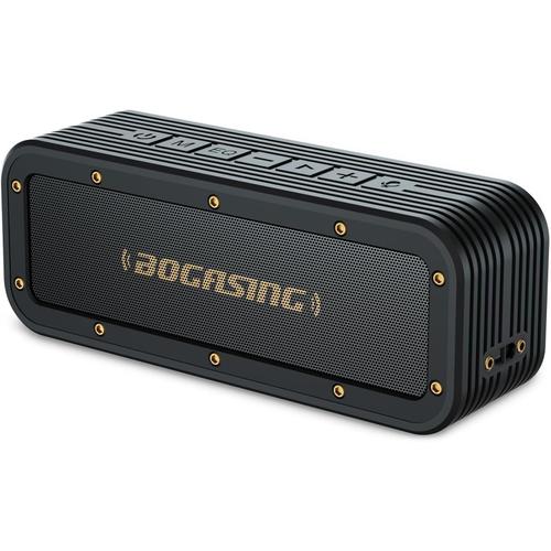 Enceinte Bluetooth M4 Puissante 40W sans Fil Portable stéréo Étanche IPX7 Haut-Parleur aux Basses Renforcées, Trois EQ, Microphone intégré, TF Carte, pour Les Voyages Extérieur Fêtes