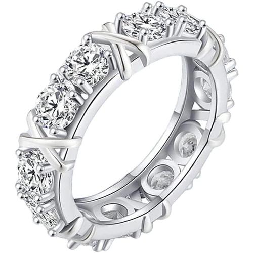 Magnétique Zircon Shaping Cross Full Moissanite Diamond Ring, 925 Sterling Silver Cross Full Moissanite Diamond Ring, Magnetic Zircon Shaping Ring (9,silver)