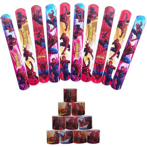 Slap Bracelets, Spiderman Bracelets De Chez Pour Enfants Les Fêtes D'anniversaire, 10 Pcs À Claquer Enfant Parti Sac Remplisseurs Cadeau Party Favors Filles Garçons