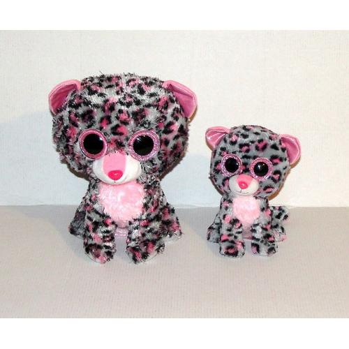 Peluche Leopard Chat Ty Lot 2 Doudou Gros Yeux Brillant Beanie Boos Tacha