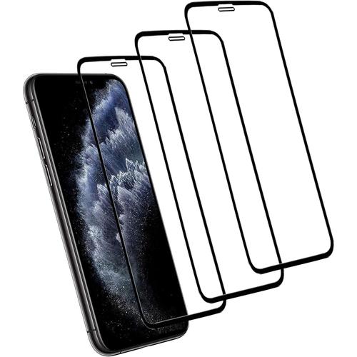 Verre Trempé Iphone X/Iphone Xs/Iphone 11 Pro Film Protection, [3 Pièces] Iphone X/Xs/Iphone 11 Pro Protection Ecran Couverture Complète Protecteur D'écran 5.8 Pouces 0.33mm-Noir