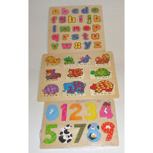 Alphabet,Chiffre Et Addition Lot De 3 Puzzle Educatif Smali