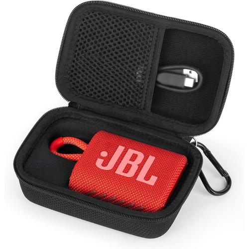 Yinke Étui Housse pour JBL GO 3 Mini Enceinte Bluetooth, Coque Rigide avec éponge Sac de Rangement (Black)