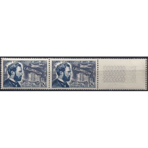 Yvert France N° 1015 En Paire Bord De Feuille. Henri Sainte-Claire Deville (Aluminium). Neuf Sc** (Mnh)