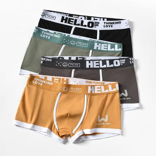 Sous-Vêtements Pour Hommes Pur Coton Adolescents Décontracté Pantalon Flèche Boxer Slips 5 Pack