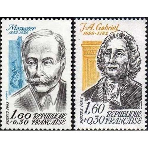 France 1983, Très Beaux Timbres Neufs** Luxe Yvert 2279 André Messager Et 2280 Jacques Ange Gabriel. -