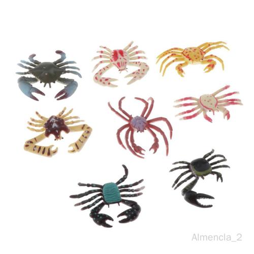 Almencla Figurines D'insectes En Plastique, 3 Pièces, Jouets De Simulation, Crabe, 8 Pièces